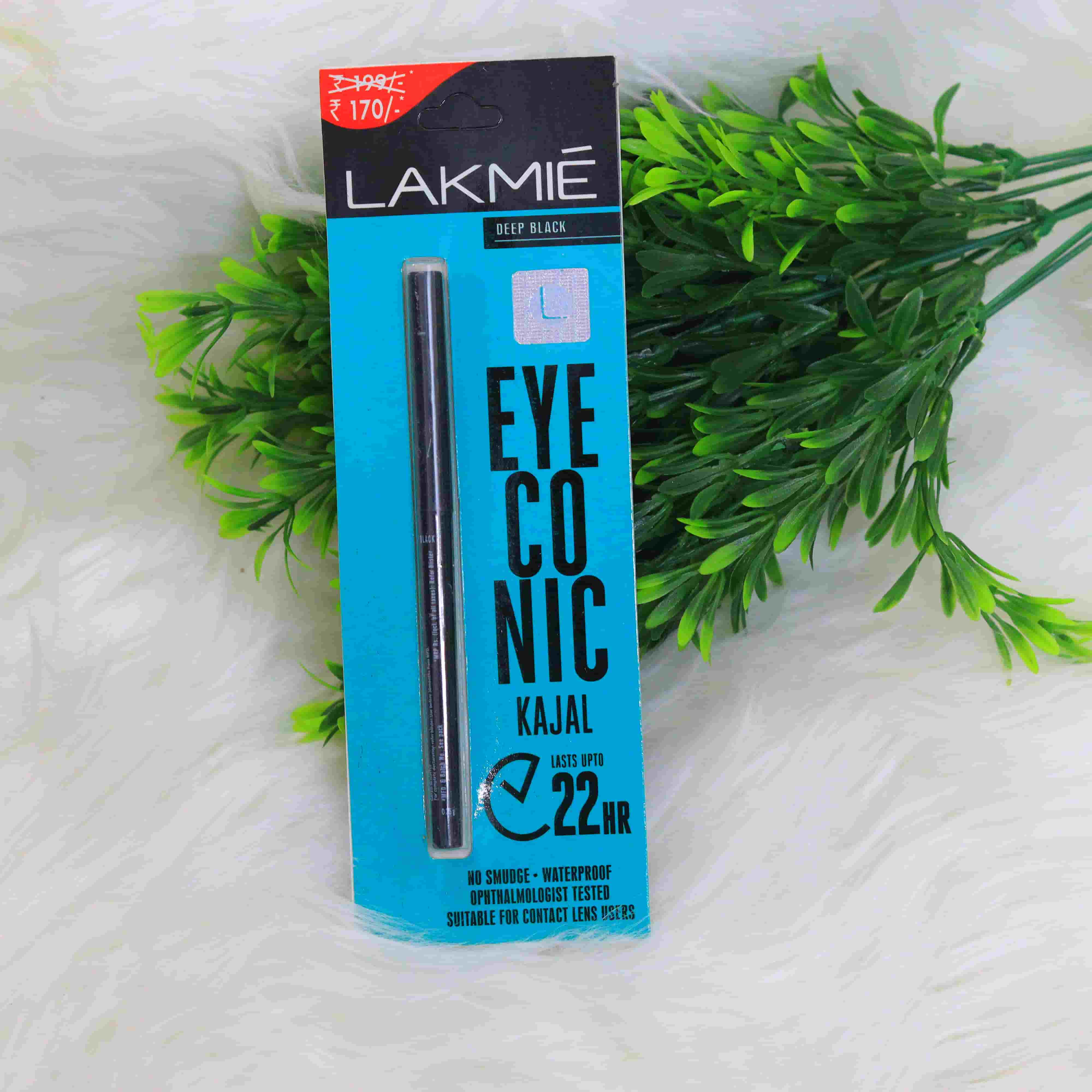 Lakme Eyeconic Deep Black Kajal – 24H Smudge-Proof & Waterproof Eye Definer